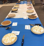 Student's pies before judging.